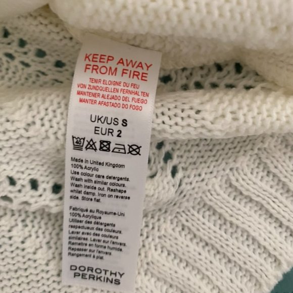 Dorothy Perkins White Cream XS Bow Soft Cardigan Size: XSP / UK2 - Picture 3 of 4